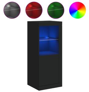 Servantă cu lumini LED, negru, 41x37x100 cm