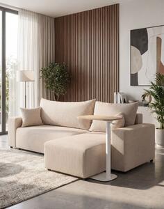 Set: canapea de colț extensibilă Sora L (242 cm) + măsuță auxiliară cu înălțime reglabilă Alto HM