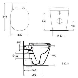 Vas WC stativ Ideal Standard, Connect, alb