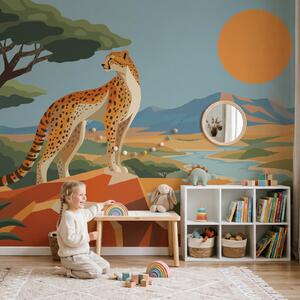 Fototapet Ghepard stând pe o stâncă, Fototapet animale, Fototapet populare, t01040 - Tapeko.ro