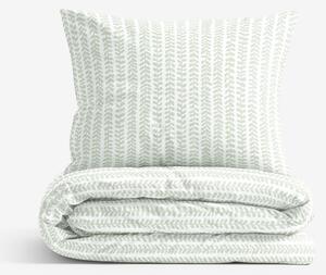 Goldea lenjerie de pat 100% bumbac - frunze scandinave 150 x 200 și 50 x 60 cm