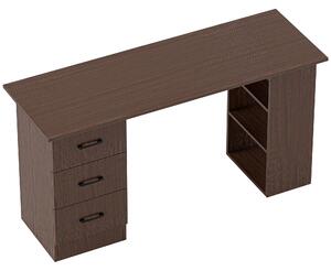 HOMCOM Birou modern cu 3 sertare și 3 rafturi pentru dormitor și birou, din lemn, 120x49x72 cm, nuc | Aosom Romania