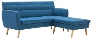 Canapea formă L, material textil, 171,5x138x81,5 cm, albastru