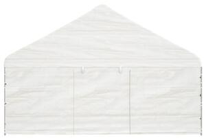 Foișor cu acoperiș, alb, 5,88x2,23x3,75 m, polietilenă