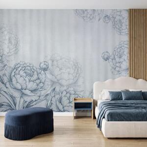 Fototapet Motiv floral capricios pe un fundal delicat, Fototapet flori, Fototapet populare, t01097v3 - Tapeko.ro