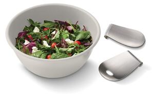 Set de bol de salată cu tacâmuri și râșnițe de condimente bej 3 buc. ø 30 cm Serve It In Style – Joseph Joseph