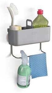 Suport pentru accesorii de spălat gri de montat pe perete din plastic DoorStore – Joseph Joseph