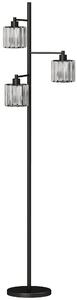 HOMCOM Lampă de Podea 40W, 3 Becuri LED E27, Telecomandă Magnetică, Dimabilă, 3 Temperaturii de Culoare, Negru | Aosom Romania