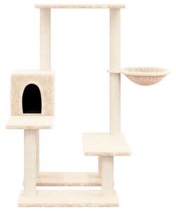 Ansamblu de pisici cu stâlpi din funie de sisal, crem, 94,5 cm