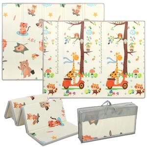 AIYAPLAY Covoraș de joacă pentru copii 200x150x1,5 cm, tematică pădure, pliabil, reversibil, din XPE, 0-3 ani, multicolor | Aosom Romania