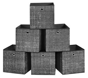 Set 6 cutii de depozitare Songmics Negru 30x30x30 cm