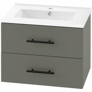 HOMCOM Dulap pentru Baie cu Lavoar din Ceramică, 2 Sertare, 61 x 40 x 48 cm, Verde | Aosom Romania