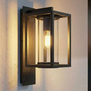 Lucande Aplică de exterior Ferda, soclu inferior antracit IP44, reglabil, Negru, Aluminiu, Modern, Perete unghiular