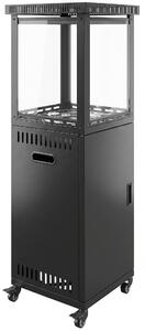Outsunny Încălzitor pe Gaz pentru Exterior 13 kW, cu Roți și Pietre Lavice, Negru | Aosom Romania