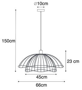 Lampă suspendată design negru 60 cm - Pua