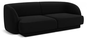 Canapea modulara Miley cu 2 locuri si tapiterie din catifea, negru