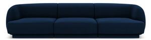 Canapea modulara Miley cu 3 locuri si tapiterie din catifea, albastru royal
