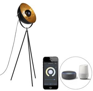 Lampă de podea inteligentă trepied negru cu Wifi A60 - Magna 40 Eglip