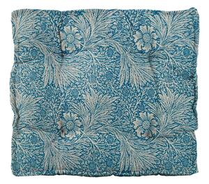 Pernă din in pentru scaun Tierra Bella Wild Flowers, 37 x 37 cm, albastru