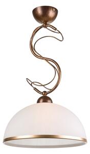 Lampă suspendată pe tijă COBRA 1xE27/60W/230V, diam. 30 cm, bronz/patină