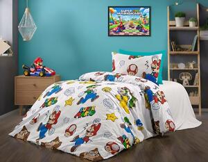 Lenjerie de pat copii bumbac Super Mario