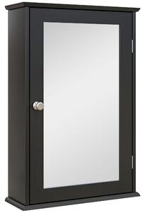 Kleankin Mobilier de Baie Dulap Suspendat cu Oglindă 41x14x60cm Negru | Aosom Romania