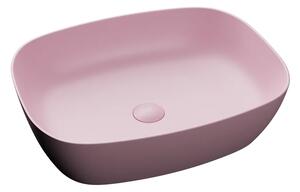 Lavoar baie dreptunghiular roz mat cu ventil inclus Foglia, Bristol Roz mat