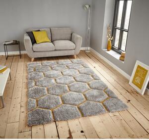 Covor Think Rugs Noble House, 120 x 170 cm, gri-galben