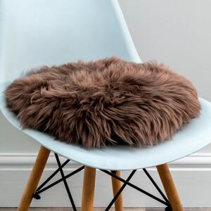 Pernă scaun din blană de oaie Native Natural Round, ⌀ 40 cm, maro