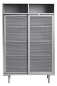 Dulap gri din metal cu ușă glisantă 90x140x40 cm Veep – Unique Furniture