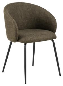 MAZZONI EXPORT CLARA Verde Măsliniu (material Basel 77)/picioare negre - SCAUN MODERN ADÂNC TAPIȚAT PENTRU SALON/LIVING/BIROU LOFT