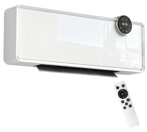 HOMCOM Încălzitor Electric 2000W de Perete cu 3 Moduri, Temperatura Reglabilă, Timer și Telecomandă, Alb | Aosom Romania
