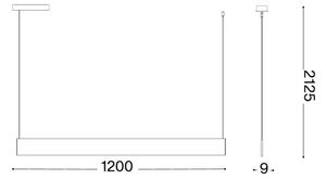 Ideal Lux - Lampă suspendată LED pe cablu STEEL LED/24W/230V 3000K CRI 90 120 cm albă