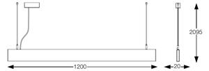 Ideal Lux - Lustră LED suspendată pe cablu STEEL LED/29W/230V 4000K CRI 90 120 cm, albă