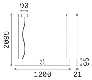 Ideal Lux - Lustră LED suspendată pe cablu STEEL LED/29W/230V 3000K CRI 90 120 cm negru
