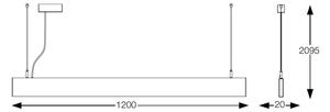 Ideal Lux - Lustră LED suspendată pe cablu STEEL, 29W, 230V, 3000K, CRI 90, 120 cm, negru
