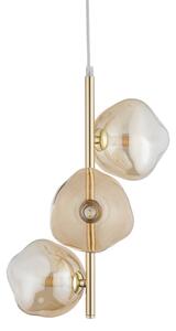 Brilagi - Lustru suspendat pe sârmă VULCANO 3xG9/8W/230V auriu/bej fumuriu