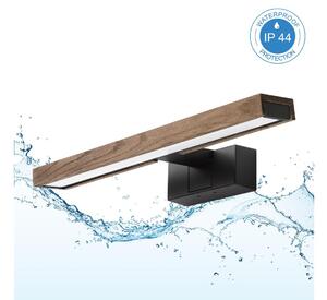 Brilagi - LED iluminare oglindă pentru baie 3în1 WOODY MIRROR LED/8W/230V IP44 negru/stejar-nuc