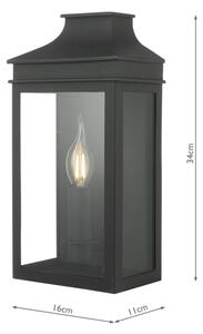 Där Lighting VAP5222 - Aplică de exterior VAPOUR 1xE14/60W/230V IP44, neagră