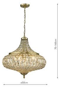 Där Lighting ASM0675 - Candelabru suspendat pe lanț ASMARA 6xE14/40W/230V din alamă