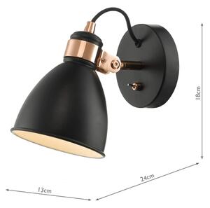 Där Lighting FRE0722 - Aplică de perete tip spot FREDERICK 1xE14/40W/230V neagră