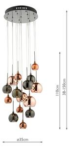 Där Lighting AUR1564 - Lustru suspendat pe cablu AURELIA 15xG4/10W/230V