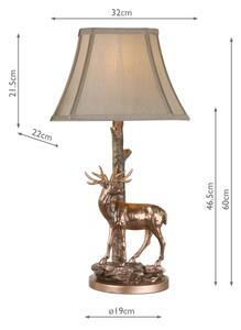 Där Lighting GUL5545-X - Lampă de masă GULLIVER 1xE27/60W/230V bej/bronz