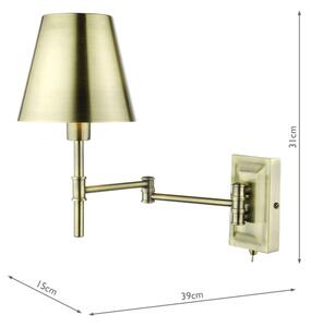 Där Lighting KEN0775 - Lampă de perete flexibilă KENSINGTON 1xE14/25W/230V alamă