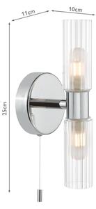 Där Lighting BOL0950 - Aplică de perete pentru baie BOLTON 2xG9/5W/230V IP44 crom