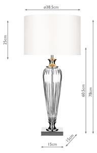 Där Lighting HIN4208 - Lampă de masă HINTON 1xE27/60W/230V alb/crom lucios
