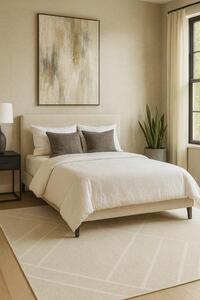 Covor Sufragerie Dormitor, Model Union 32307 561, Dreptunghiular, Crem 80 x 150, Dreptunghi