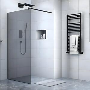 Paravan dus tip walk in BP6612 70*195cm, Diplon, Sticla securizata neagra 8 mm, Profil Aluminiu Negru