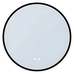 Oglinda Baie Led Magnolia R90cm, Negru Mat, Functie Dezaburire
