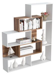 Biblioteca haaus Era, Prun/Alb, 140 x 27 x 150 cm